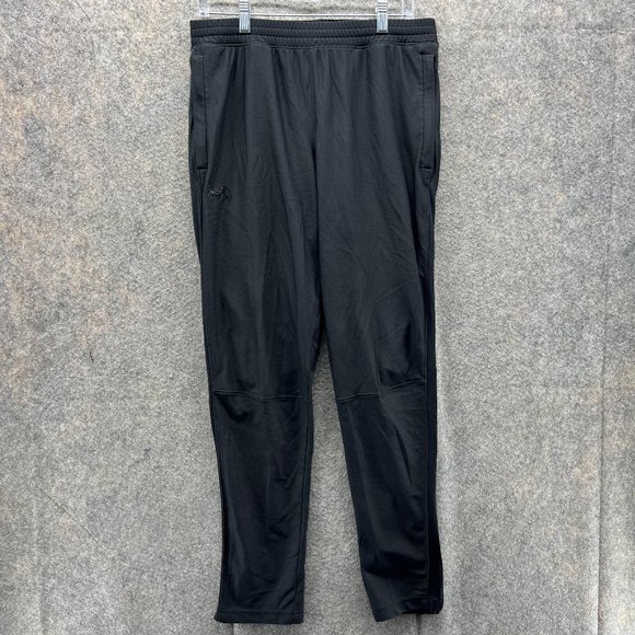 Under Armour Sweatpants Men Large Adult Black Jogger Pants Athletic Knit Gym - Picture 1 of 14